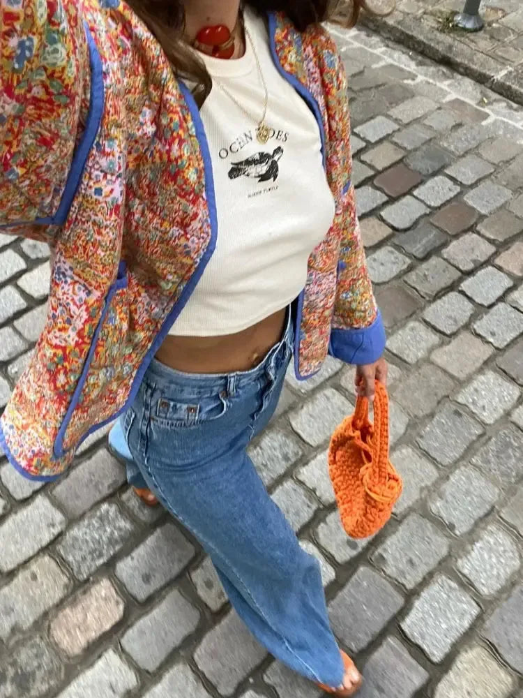 Veste Matelassée Couture Imprimée