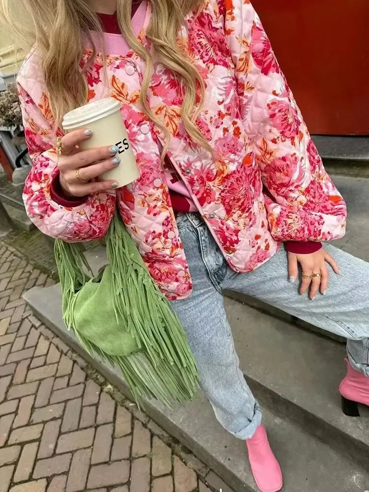 Veste Matelassée Éclatante Pink