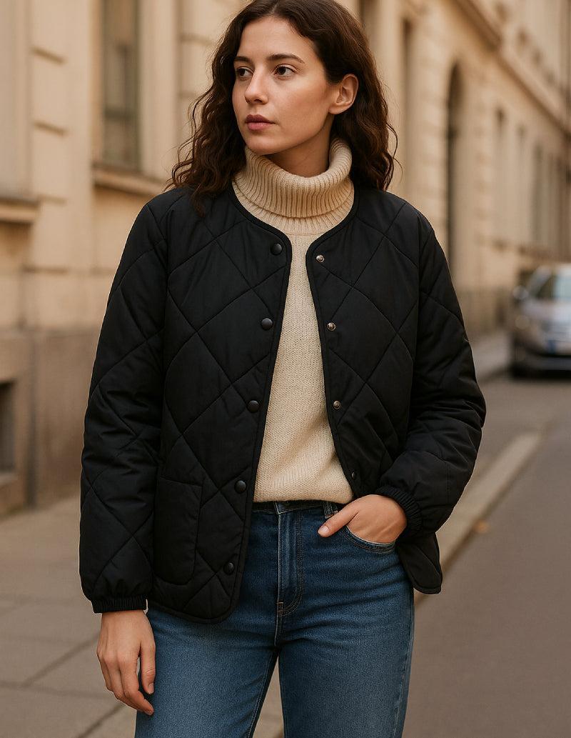 Veste Matelassée Casual Ébène
