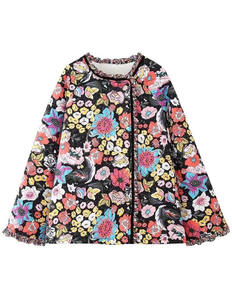 Veste Matelassée Fleurie Éclat Mi-Saison