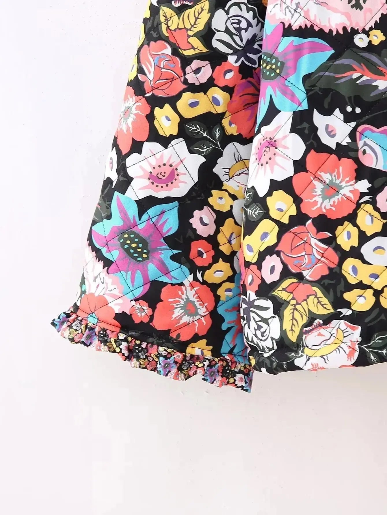Veste Matelassée Fleurie Éclat Mi-Saison