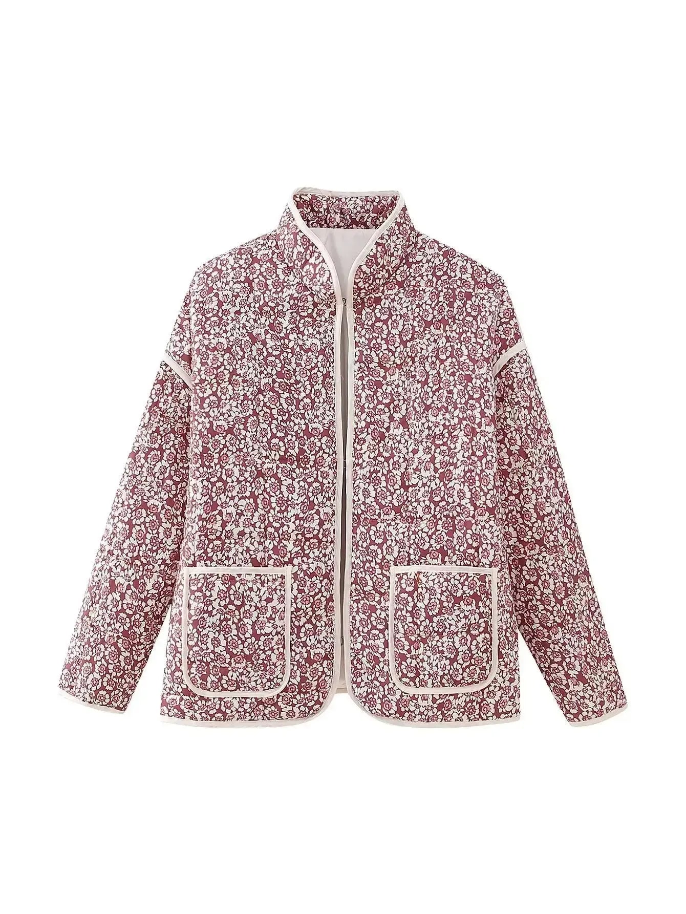 Veste Matelassée Légère Fleurie pour Femme - Élégance Printanière