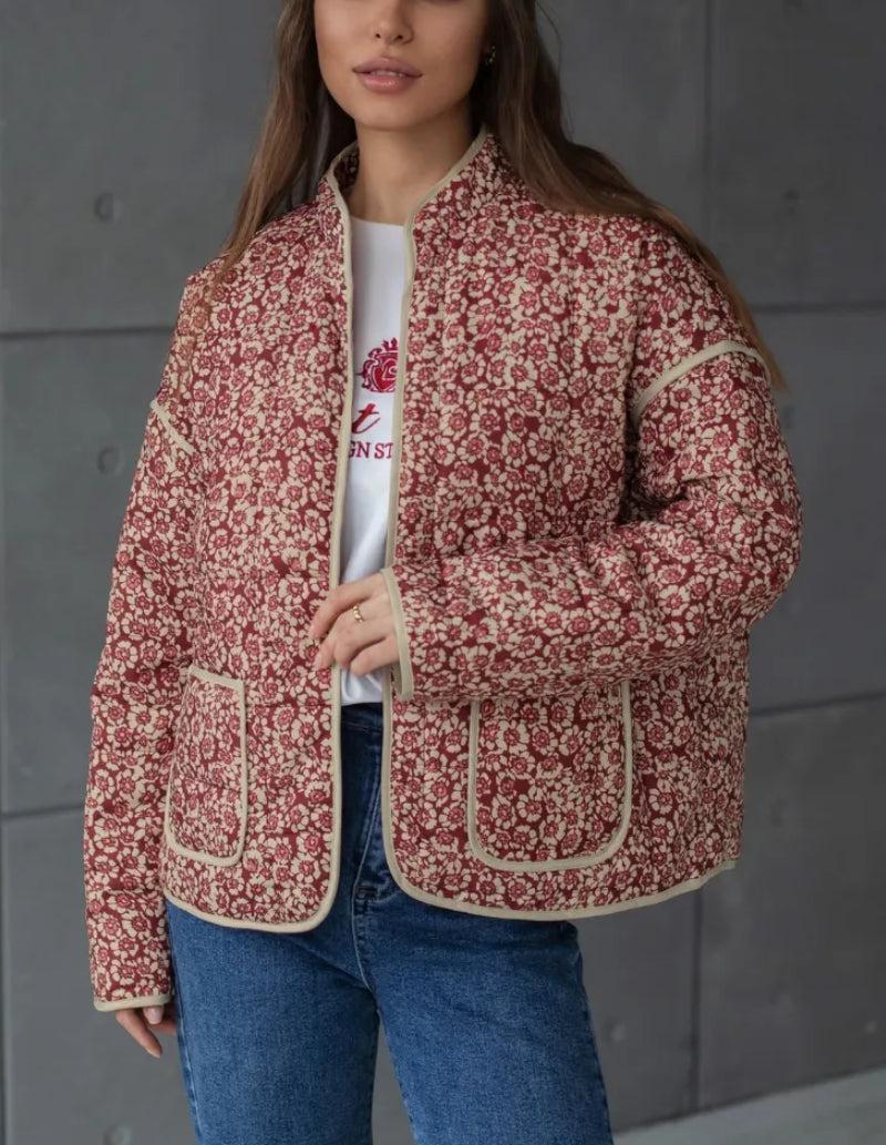 Veste Matelassée Légère Fleurie pour Femme - Élégance Printanière