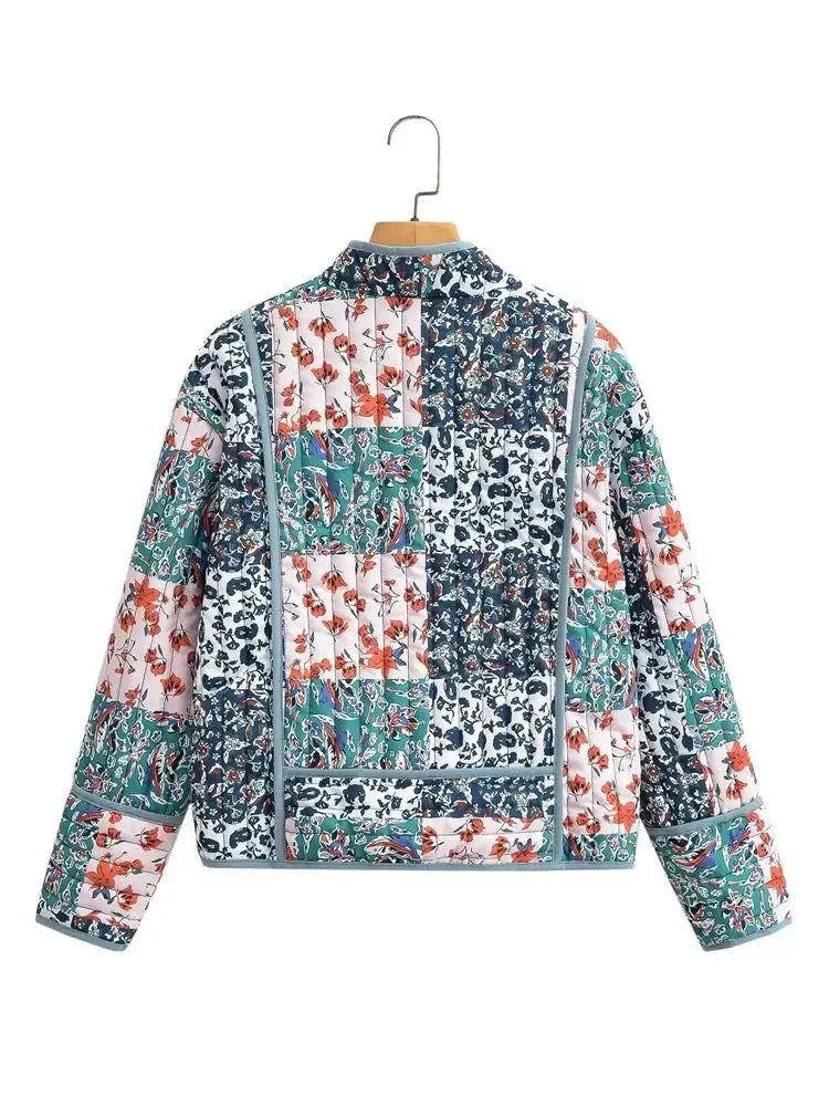 Veste Matelassée Éclatante à Motif