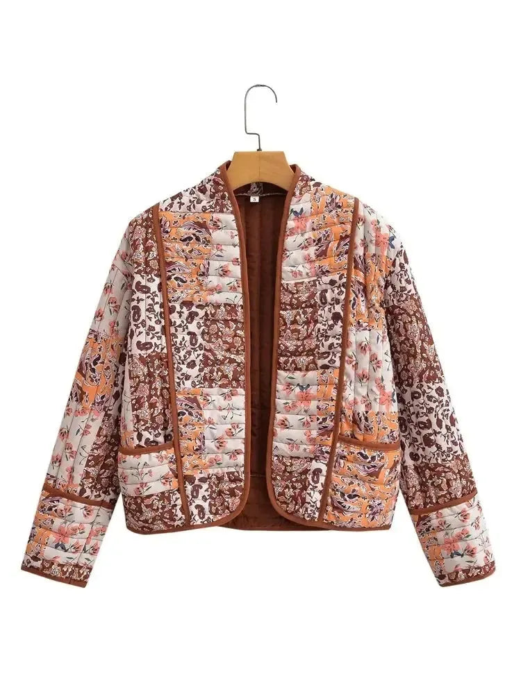 Veste Matelassée Éclatante à Motif