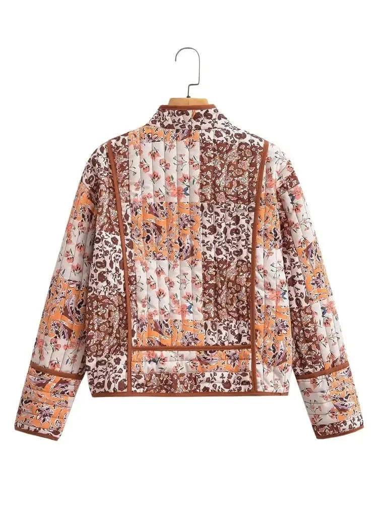 Veste Matelassée Éclatante à Motif