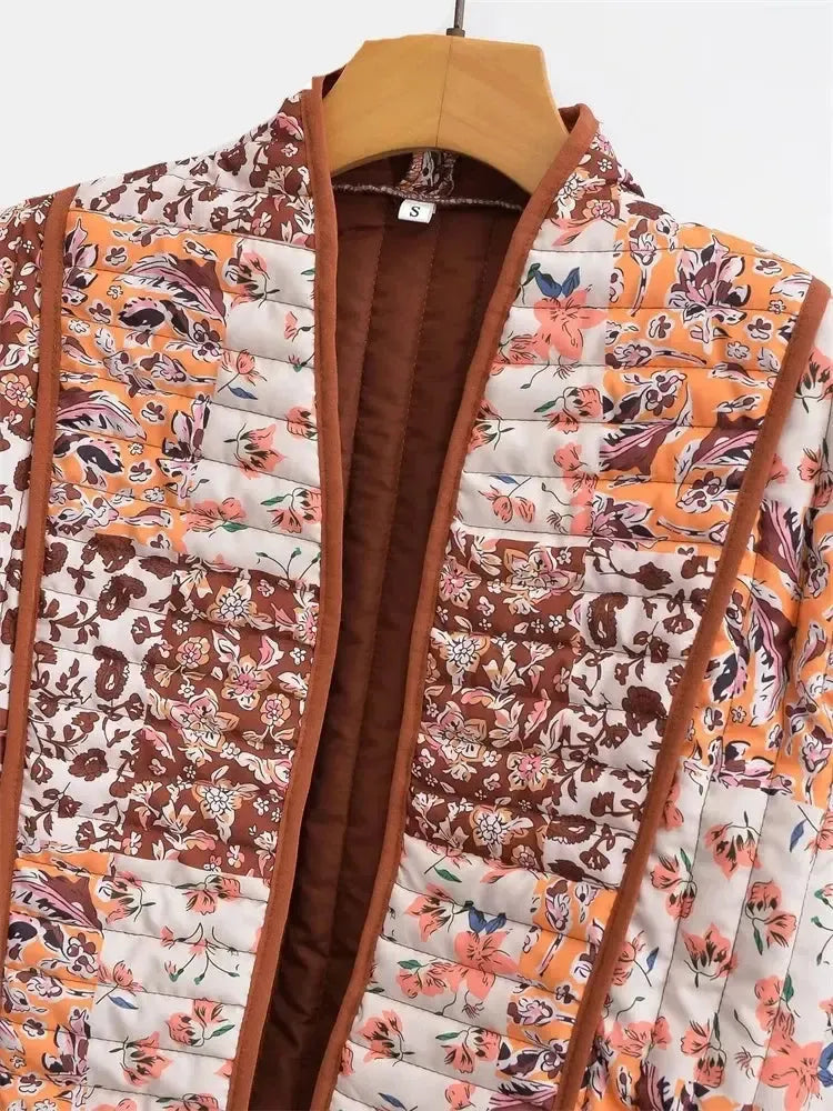 Veste Matelassée Éclatante à Motif