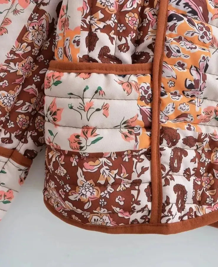 Veste Matelassée Éclatante à Motif
