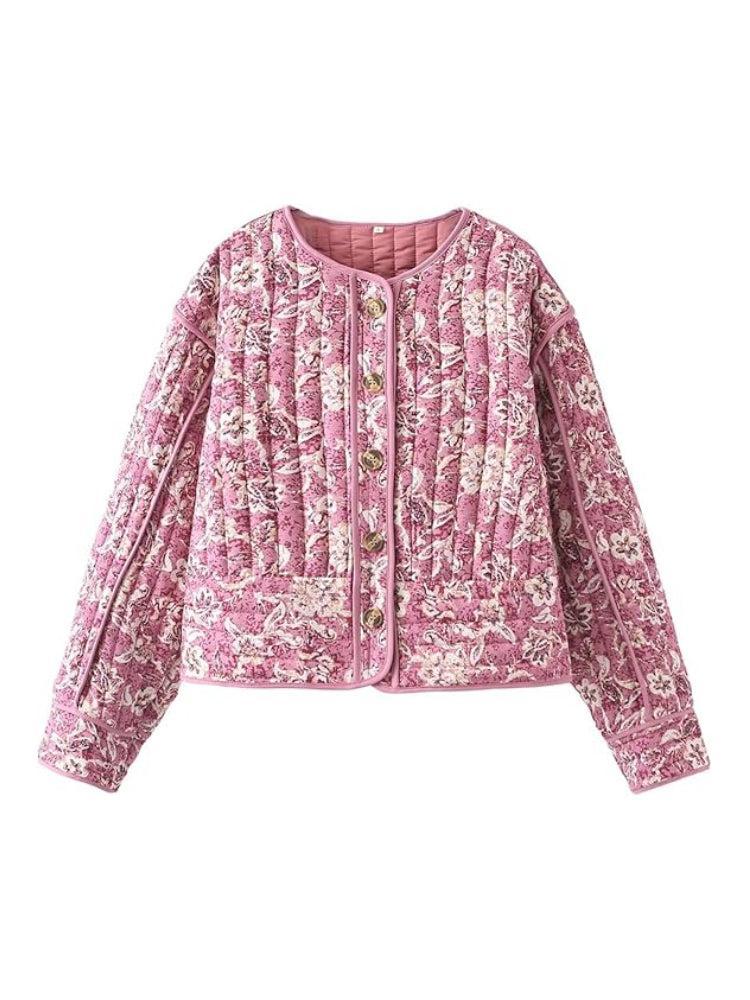 Veste Matelassée Rose Élégance