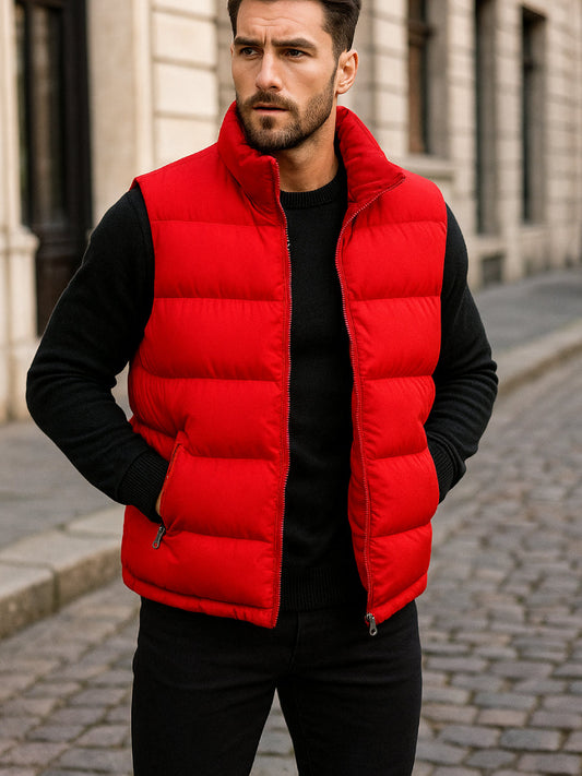 Doudoune Rouge Homme Sans Manches - Élégance et Confort