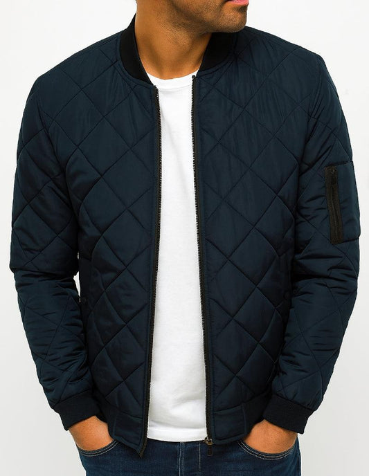 Blouson Matelassé Homme - Marine Élégance