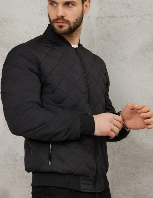 Blouson Matelassé Noir Homme - Élégance et Confort