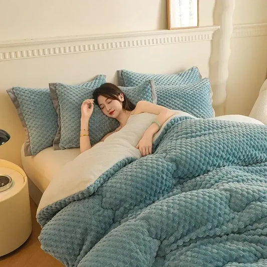 Couverture Matelassée Premium en Gauffrage Bleu