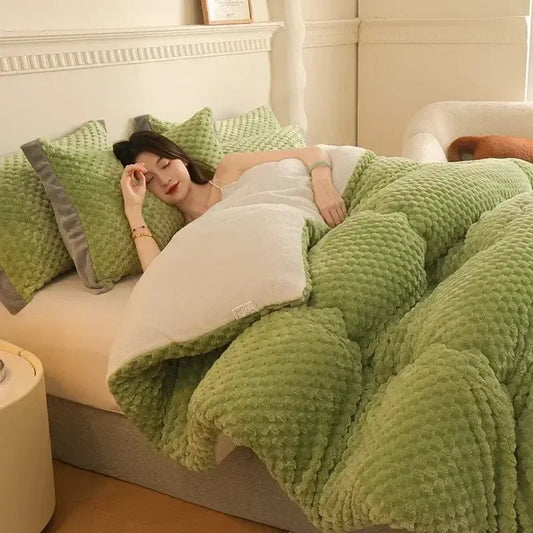 Couverture Matelassée Premium Gaufrée en Vert Éclatant