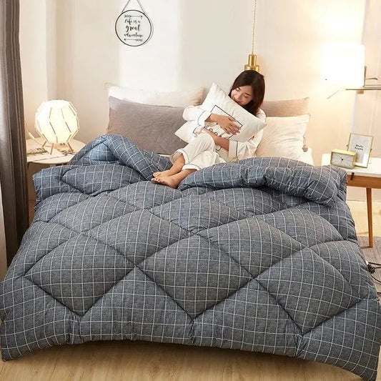 Couverture Matelassée Chic en Mini Quadrillage