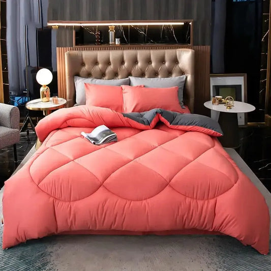 Couverture Matelassée Réversible Candy Rose & Charcoal Grey