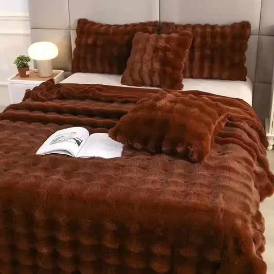 Couverture Matelassée Marron Élégance
