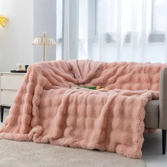Couverture matelassée Rose Poudré Élégance