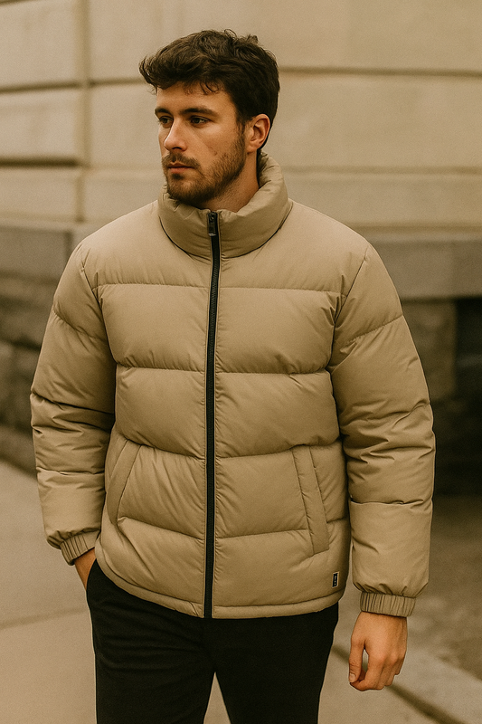 Doudoune Beige Élégance Homme