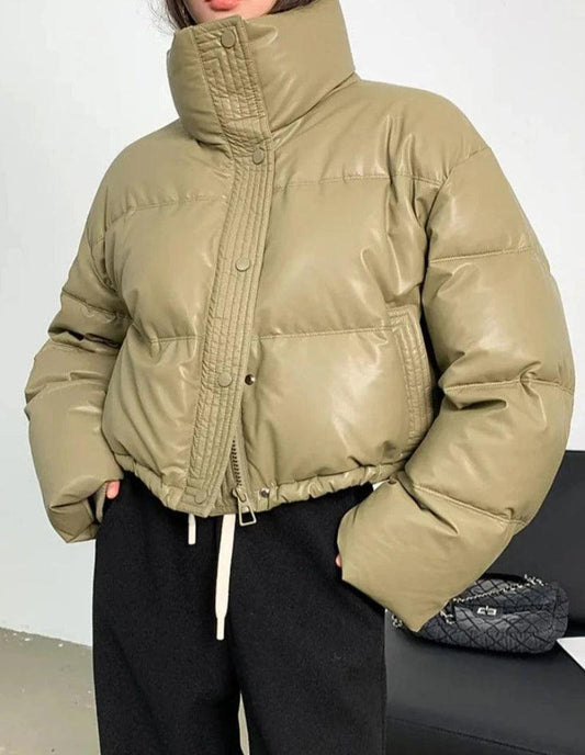 Doudoune Kaki Femme Élégance Courte