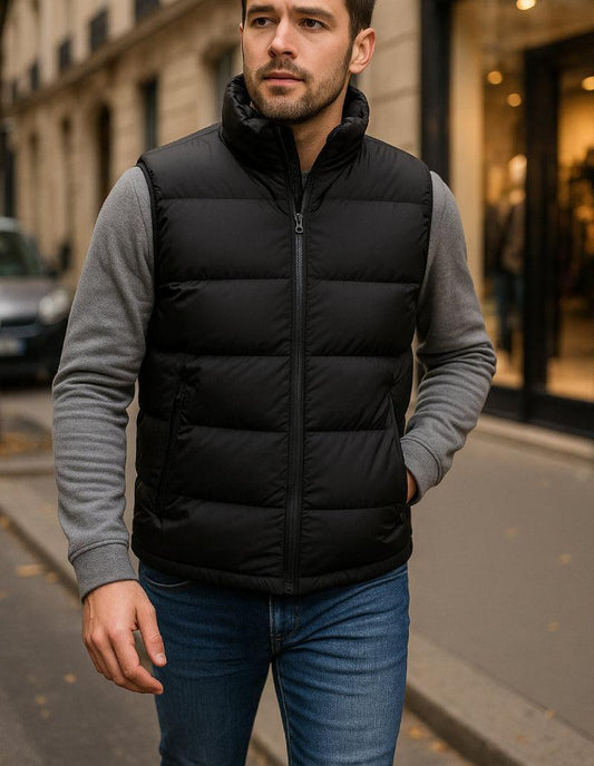 Doudoune Sans Manche Noire pour Homme – Élégance et Confort