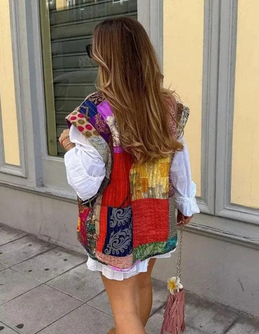 Gilet sans manche Patchwork Matelassé Chic