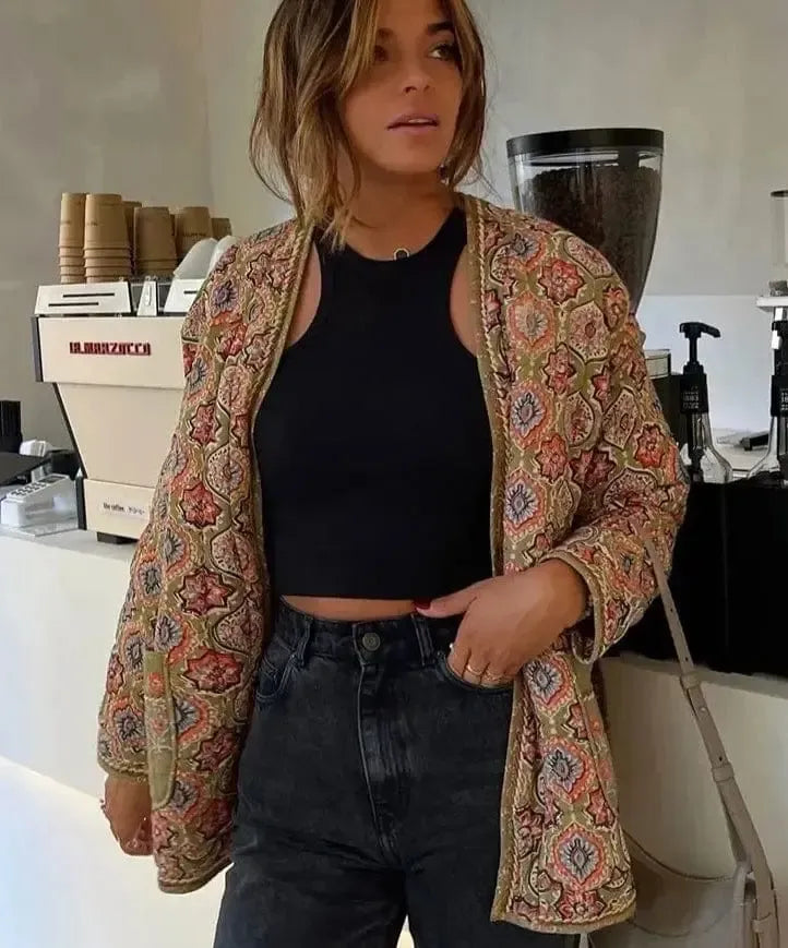 Kimono Matelassé Femme - Éclat Floral