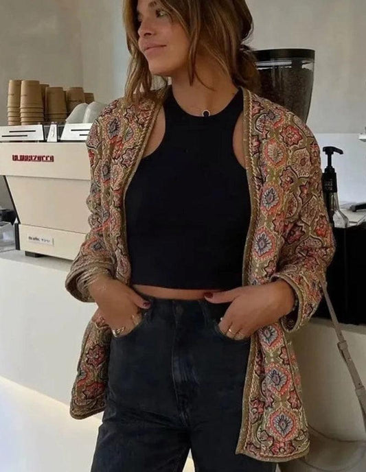 Kimono Matelassé Femme - Éclat Floral