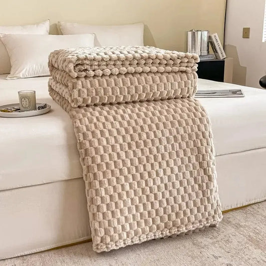 Plaid Matelassé Élégance Beige-Crème