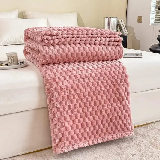 Plaid Matelassé Rosa Chic