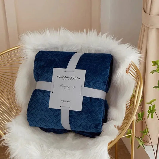 Plaid Matelassé Luxe pour Canapé Bleu Marine