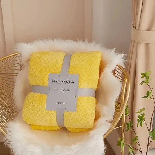 Plaid Matelassé Jaune Éclat pour Canapé