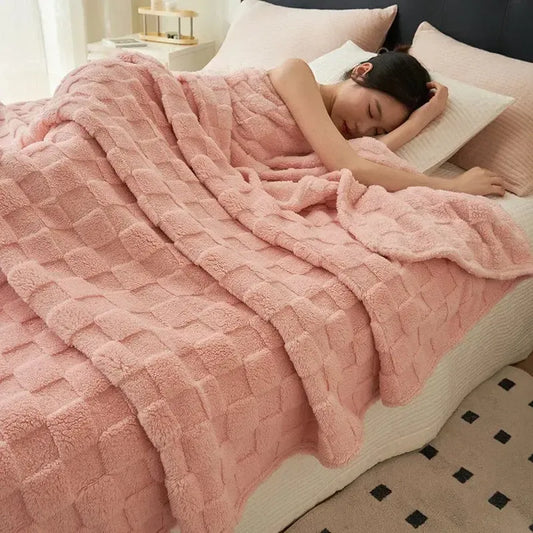 Plaid Matelassé Confort Rose Éclat