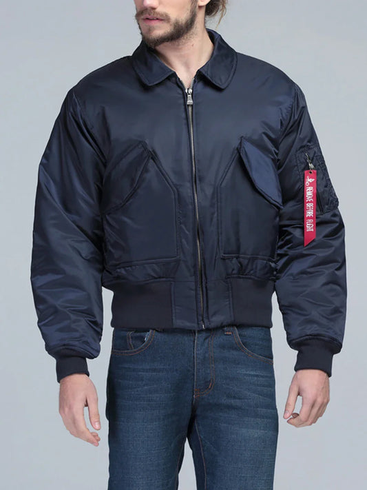 Bomber Matelassé Homme en Bleu Marine Élégant