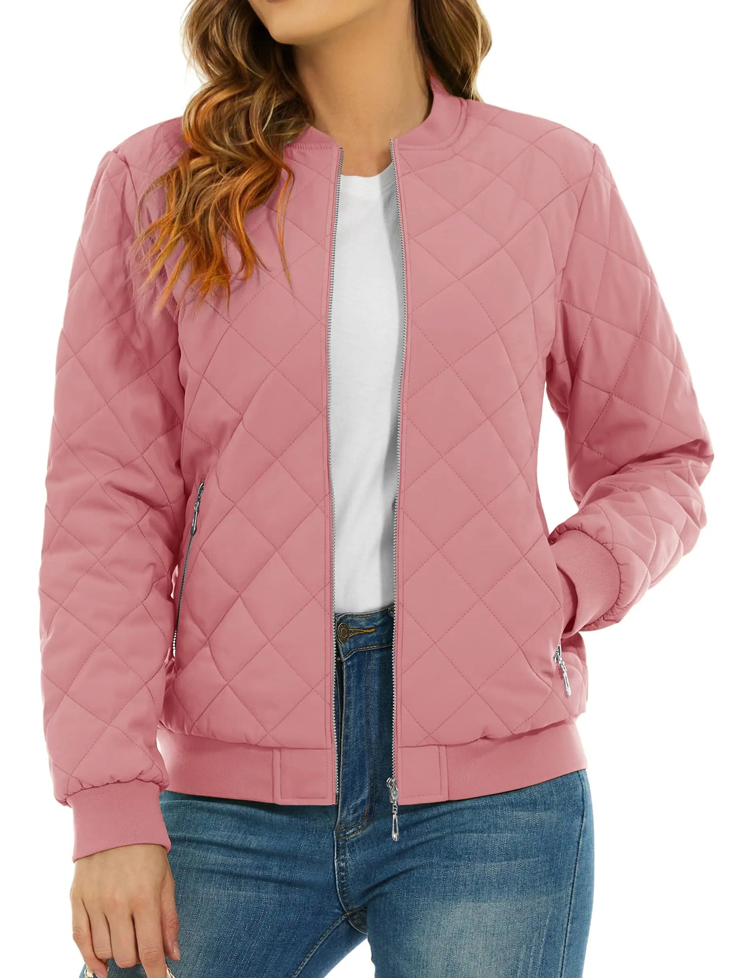 Veste Bomber Femme Rose Élégante