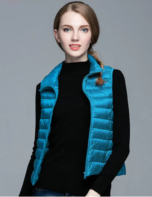 Doudoune sans manches Femme Bleu Élégance