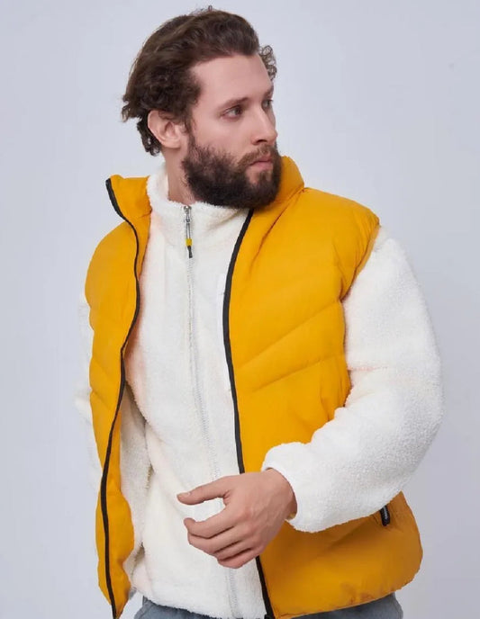 Doudoune Sans Manches Jaune pour Homme - Style et Confort