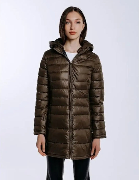 Doudoune Femme Longue Marron Élégance