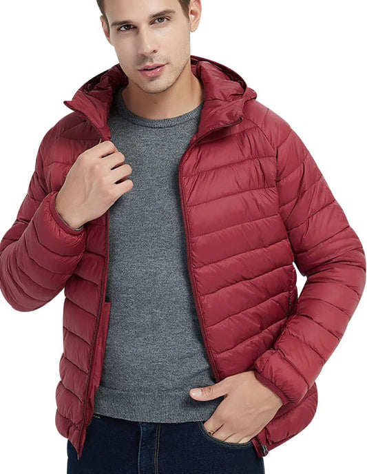 Veste Matelassée Homme Bordeaux Élégance