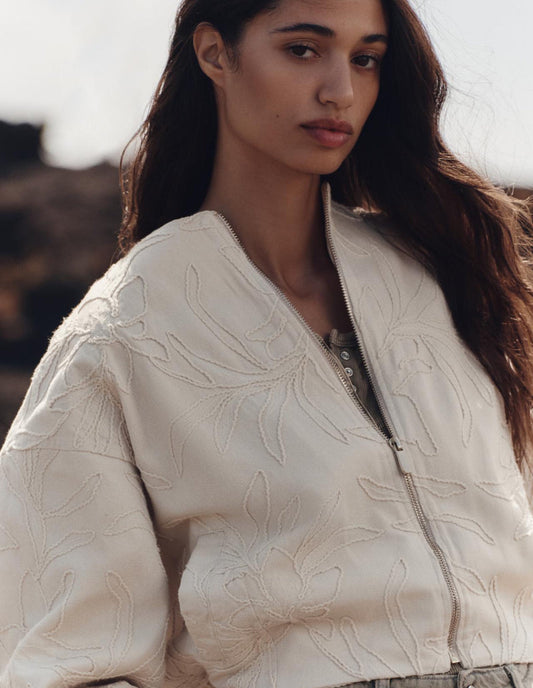 Veste Bomber Féminine à Motifs Floraux
