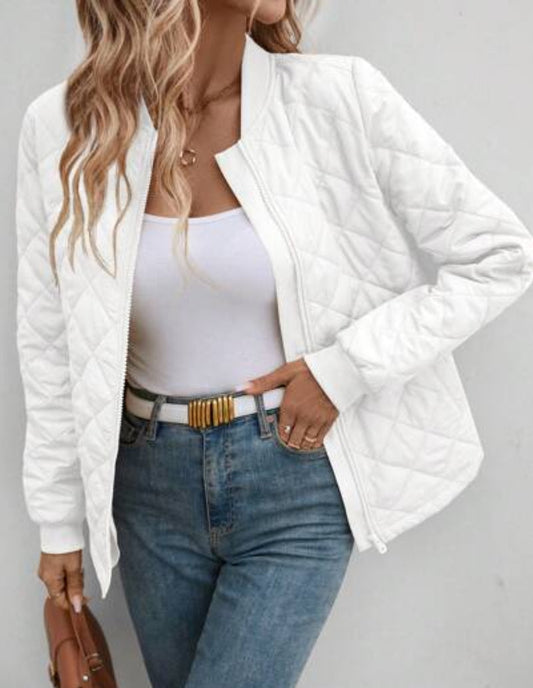 Veste Bomber Femme Éclatante en Blanc