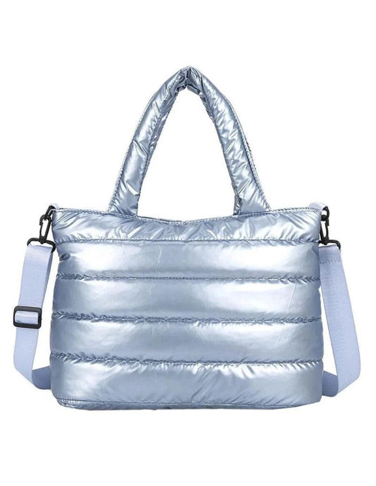 Sac Métalisé Bleu Quilté de Luxe
