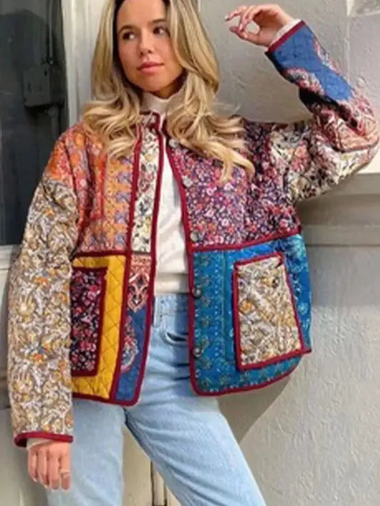 Veste Matelassée Fleurie Éclatante