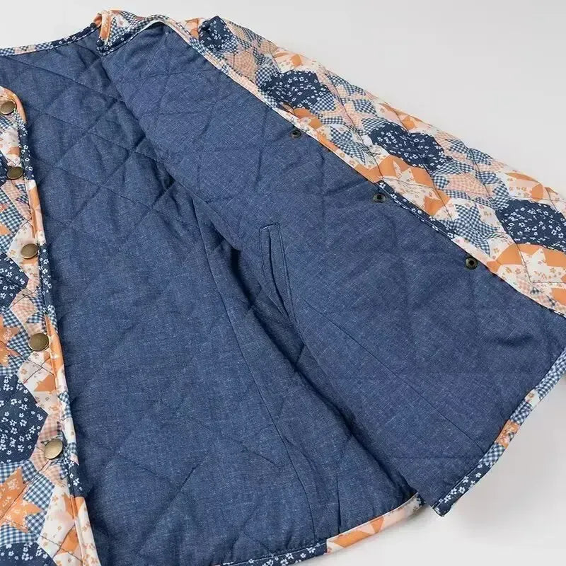 Veste Matelassée Réversible en Bleu Élégant