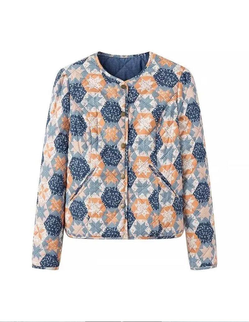 Veste Matelassée Réversible en Bleu Élégant