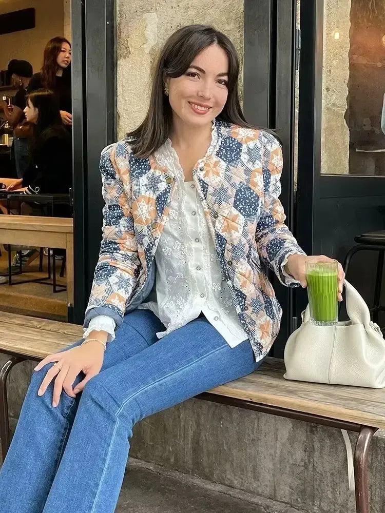 Veste Matelassée Réversible en Bleu Élégant