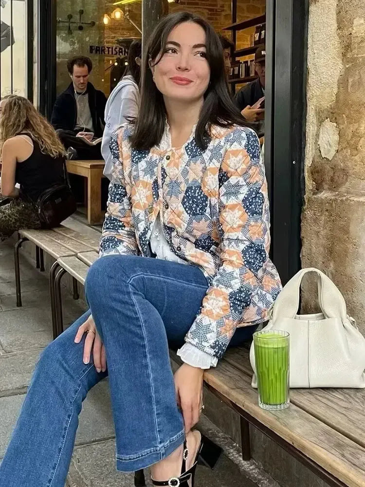 Veste Matelassée Réversible en Bleu Élégant