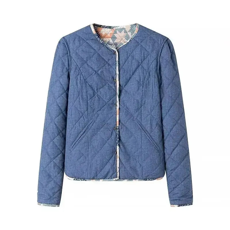 Veste Matelassée Réversible en Bleu Élégant