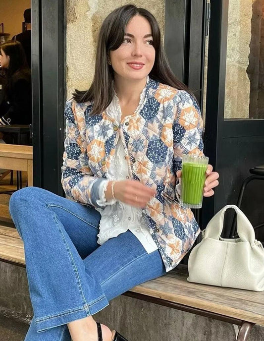 Veste Matelassée Réversible en Bleu Élégant