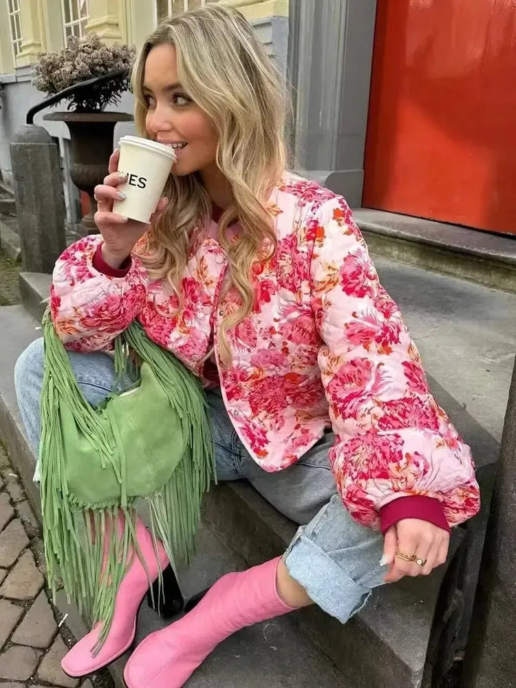 Veste Matelassée Éclatante Pink